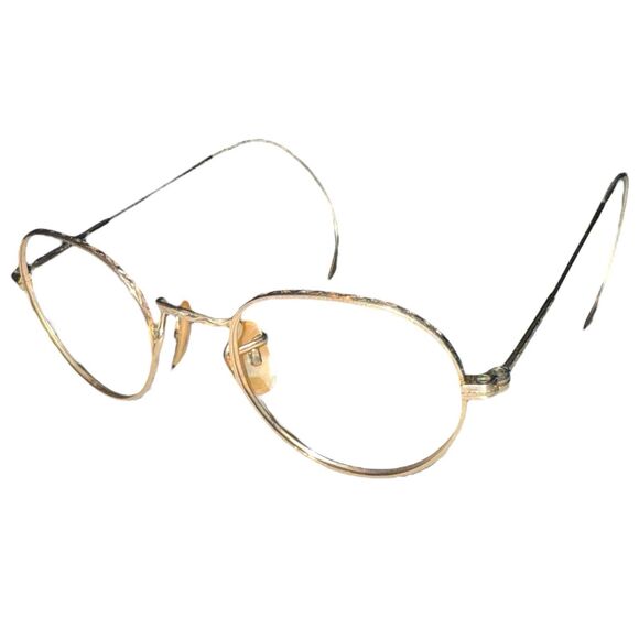 1920s 12K Gold Filled Art Deco Round Eyeglass Frames Ful-Vue Vintage 40-18-145 - Picture 6 of 12